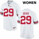 Women's Ohio State Buckeyes #29 Kevin Dever White Nike NCAA College Football Jersey Summer CSF6044XV